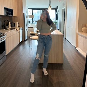 AGOLDE Riley High Rise Straight Crop in Whiplash